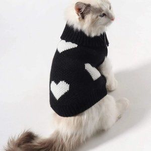 Black love pet cat clothes